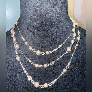 Elegant Pink Pearl Necklace